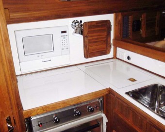 Com-Pac 35 galley with microwave - Photo of Com-Pac 35 sail boat